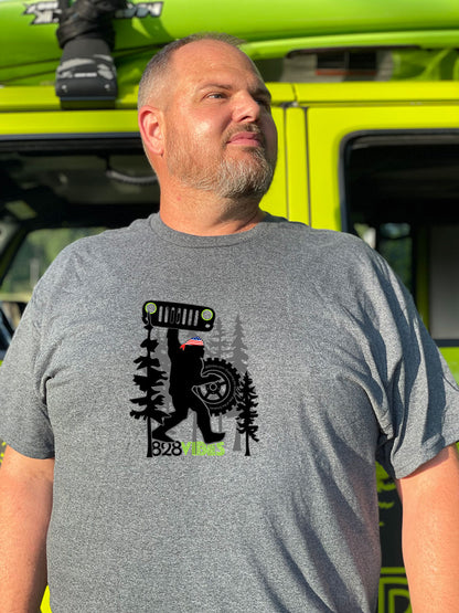 Bigfoot with Jeep Parts Short Sleeve T-shirt