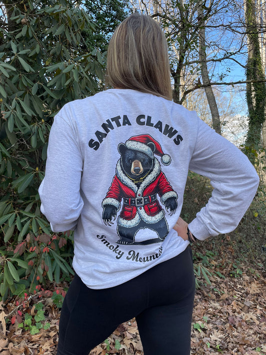 Santa Claws - Smoky Mountain Vibes ASH GRAY Long Sleeve T-shirt